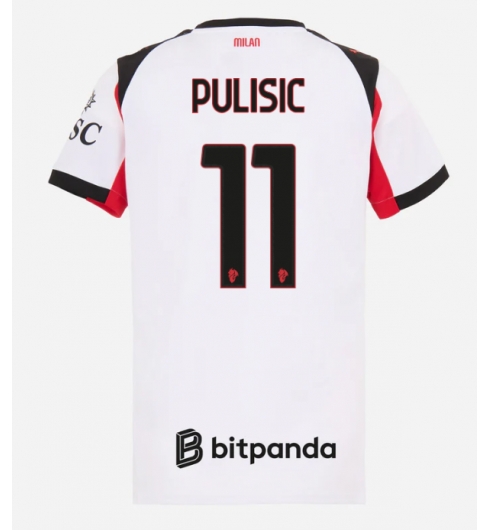 AC Milan Christian Pulisic #11 Auswärtstrikot Frauen 2025-26 Kurzarm AC Milan Christian Pulisic #11 Auswärtstrikot Frauen 2025-26 Kurzarm