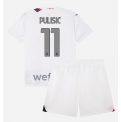 AC Milan Christian Pulisic #11 Auswärtstrikot Kinder 2023-24 Kurzarm (+ kurze hosen)