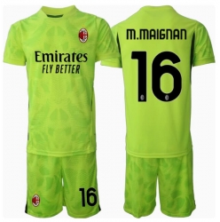 AC Milan Mike Maignan #16 Torwart 3rd trikot Kinder 2024-25 Kurzarm (+ kurze hosen)