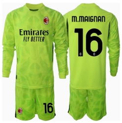 AC Milan Mike Maignan #16 Torwart 3rd trikot Kinder 2024-25 Langarm (+ kurze hosen)