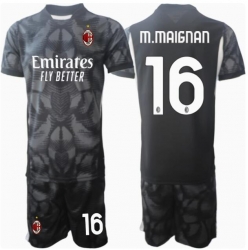 AC Milan Mike Maignan #16 Torwart Heimtrikot Kinder 2024-25 Kurzarm (+ kurze hosen)