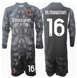 AC Milan Mike Maignan #16 Torwart Heimtrikot Kinder 2024-25 Langarm (+ kurze hosen)