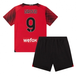 AC Milan Olivier Giroud #9 Heimtrikot Kinder 2023-24 Kurzarm (+ kurze hosen)