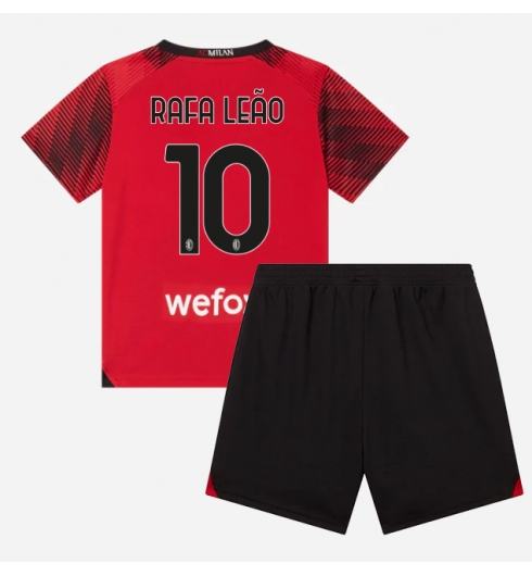AC Milan Rafael Leao #10 Heimtrikot Kinder 2023-24 Kurzarm (+ kurze hosen)