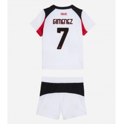 AC Milan Santiago Gimenez #7 Auswärtstrikot Kinder 2025-26 Kurzarm (+ kurze hosen)