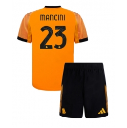 AS Roma Gianluca Mancini #23 Auswärtstrikot Kinder 2025-26 Kurzarm (+ kurze hosen)