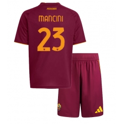 AS Roma Gianluca Mancini #23 Heimtrikot Kinder 2025-26 Kurzarm (+ kurze hosen)