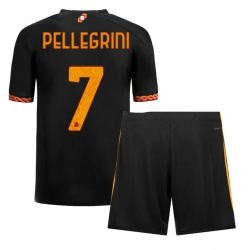 AS Roma Lorenzo Pellegrini #7 3rd trikot Kinder 2023-24 Kurzarm (+ kurze hosen)
