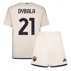 AS Roma Paulo Dybala #21 Auswärtstrikot Kinder 2023-24 Kurzarm (+ kurze hosen)