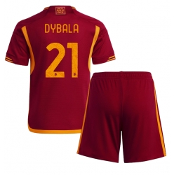 AS Roma Paulo Dybala #21 Heimtrikot Kinder 2023-24 Kurzarm (+ kurze hosen)