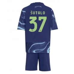 Ajax Josip Sutalo #37 Auswärtstrikot Kinder 2025-26 Kurzarm (+ kurze hosen)