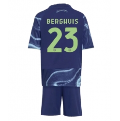 Ajax Steven Berghuis #23 Auswärtstrikot Kinder 2025-26 Kurzarm (+ kurze hosen)