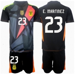 Argentinien Emiliano Martinez #23 Torwart Heimtrikot Kinder Copa America 2024 Kurzarm (+ kurze hosen)