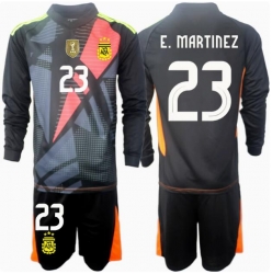 Argentinien Emiliano Martinez #23 Torwart Heimtrikot Kinder Copa America 2024 Langarm (+ kurze hosen)