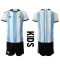 Argentinien Heimtrikot Kinder WM 2022 Kurzarm (+ kurze hosen)