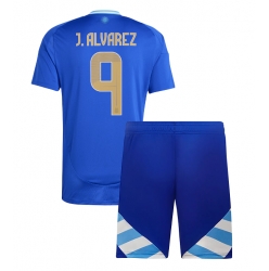 Argentinien Julian Alvarez #9 Auswärtstrikot Kinder Copa America 2024 Kurzarm (+ kurze hosen)