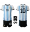 Argentinien Lionel Messi #10 Heimtrikot Kinder WM 2022 Kurzarm (+ kurze hosen)