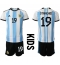 Argentinien Nicolas Otamendi #19 Heimtrikot Kinder WM 2022 Kurzarm (+ kurze hosen)