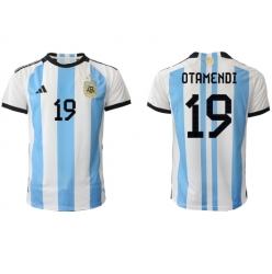 Argentinien Nicolas Otamendi #19 Heimtrikot WM 2022 Kurzarm