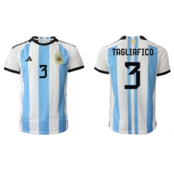 Argentinien Nicolas Tagliafico #3 Heimtrikot WM 2022 Kurzarm