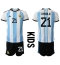 Argentinien Paulo Dybala #21 Heimtrikot Kinder WM 2022 Kurzarm (+ kurze hosen)