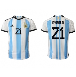 Argentinien Paulo Dybala #21 Heimtrikot WM 2022 Kurzarm