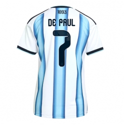 Argentinien Rodrigo De Paul #7 Heimtrikot Frauen WM 2026 Kurzarm