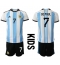 Argentinien Rodrigo de Paul #7 Heimtrikot Kinder WM 2022 Kurzarm (+ kurze hosen)