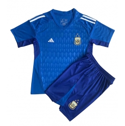 Argentinien Torwart Auswärtstrikot Kinder WM 2022 Kurzarm (+ kurze hosen)