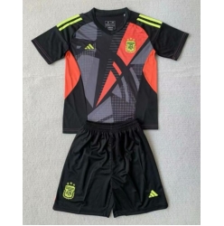 Argentinien Torwart Heimtrikot Kinder Copa America 2024 Kurzarm (+ kurze hosen)