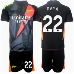 Arsenal David Raya #22 Torwart 3rd trikot Kinder 2024-25 Kurzarm (+ kurze hosen)
