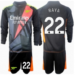 Arsenal David Raya #22 Torwart 3rd trikot Kinder 2024-25 Langarm (+ kurze hosen)