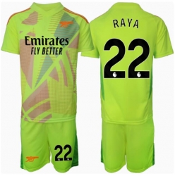 Arsenal David Raya #22 Torwart Heimtrikot Kinder 2024-25 Kurzarm (+ kurze hosen)