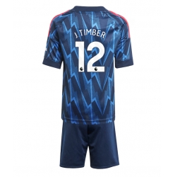 Arsenal Jurrien Timber #12 Auswärtstrikot Kinder 2025-26 Kurzarm (+ kurze hosen)