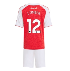 Arsenal Jurrien Timber #12 Heimtrikot Kinder 2025-26 Kurzarm (+ kurze hosen)