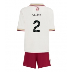 Arsenal William Saliba #2 3rd trikot Kinder 2025-26 Kurzarm (+ kurze hosen)