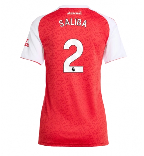 Arsenal William Saliba #2 Heimtrikot Frauen 2025-26 Kurzarm Arsenal William Saliba #2 Heimtrikot Frauen 2025-26 Kurzarm