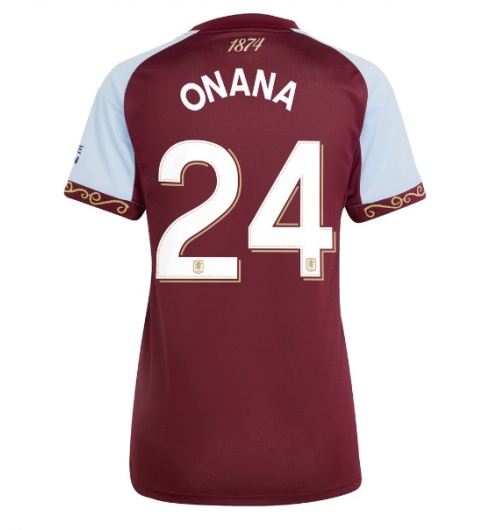 Aston Villa Amadou Onana #24 Heimtrikot Frauen 2025-26 Kurzarm Aston Villa Amadou Onana #24 Heimtrikot Frauen 2025-26 Kurzarm