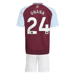 Aston Villa Amadou Onana #24 Heimtrikot Kinder 2024-25 Kurzarm (+ kurze hosen)