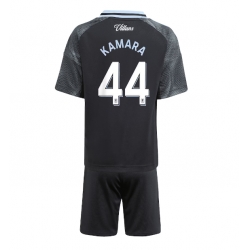 Aston Villa Boubacar Kamara #44 Auswärtstrikot Kinder 2025-26 Kurzarm (+ kurze hosen)