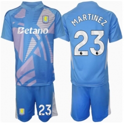 Aston Villa Emiliano Martinez #23 Torwart 3rd trikot Kinder 2024-25 Kurzarm (+ kurze hosen)
