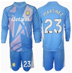 Aston Villa Emiliano Martinez #23 Torwart 3rd trikot Kinder 2024-25 Langarm (+ kurze hosen)