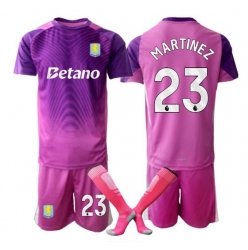Aston Villa Emiliano Martinez #23 Torwart 3rd trikot Kinder 2025-26 Kurzarm (+ kurze hosen)