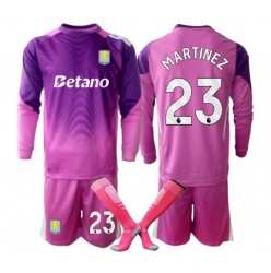 Aston Villa Emiliano Martinez #23 Torwart 3rd trikot Kinder 2025-26 Langarm (+ kurze hosen)