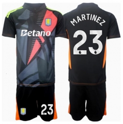 Aston Villa Emiliano Martinez #23 Torwart Auswärtstrikot Kinder 2024-25 Kurzarm (+ kurze hosen)