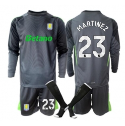 Aston Villa Emiliano Martinez #23 Torwart Heimtrikot Kinder 2025-26 Langarm (+ kurze hosen)