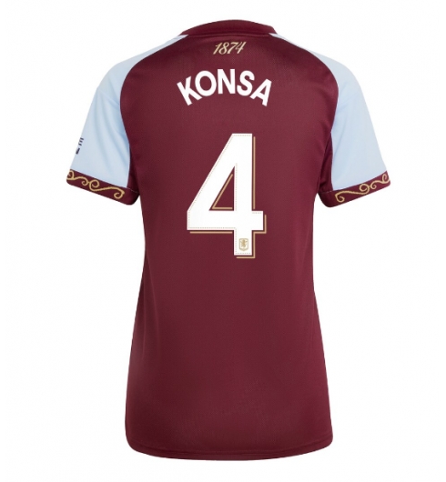 Aston Villa Ezri Konsa #4 Heimtrikot Frauen 2025-26 Kurzarm Aston Villa Ezri Konsa #4 Heimtrikot Frauen 2025-26 Kurzarm
