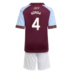Aston Villa Ezri Konsa #4 Heimtrikot Kinder 2025-26 Kurzarm (+ kurze hosen)