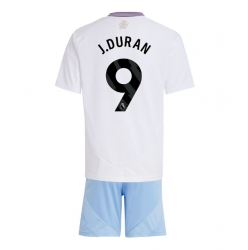 Aston Villa Jhon Duran #9 Auswärtstrikot Kinder 2024-25 Kurzarm (+ kurze hosen)