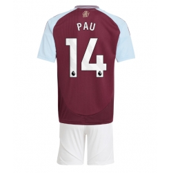 Aston Villa Pau Torres #14 Heimtrikot Kinder 2024-25 Kurzarm (+ kurze hosen)